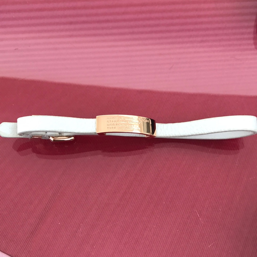 Marc Jacobs ivory pebbled leather wrap bracelet